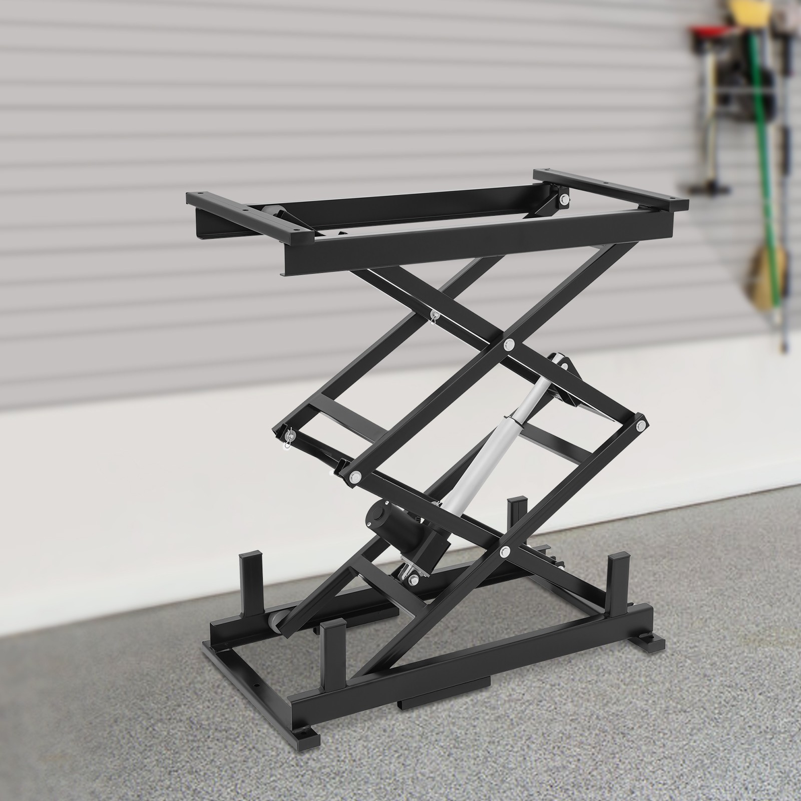 Electric Scissor Lift Table Hydraulic 140lbs Capacity Adjustable Height Foldable