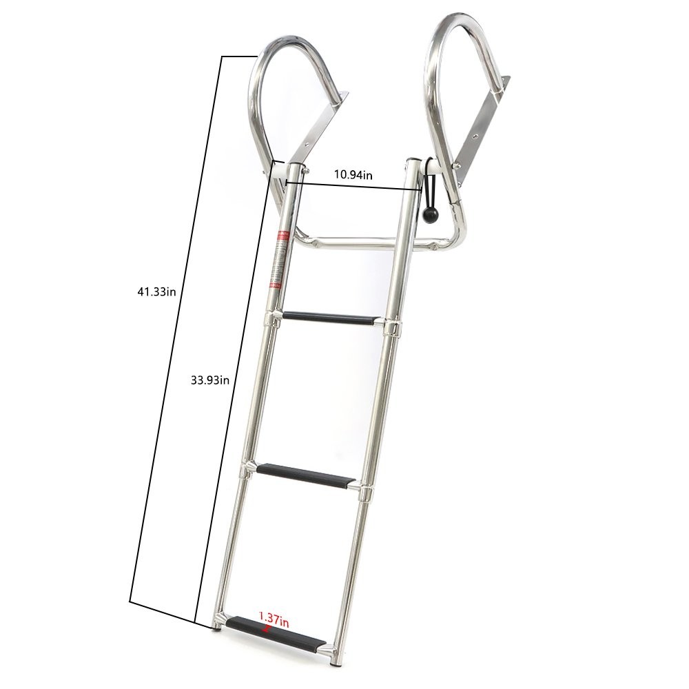 2/3/4/5 Steps Boarding Ladder Stainless Steel Telescoping Foldable Marine Ladder