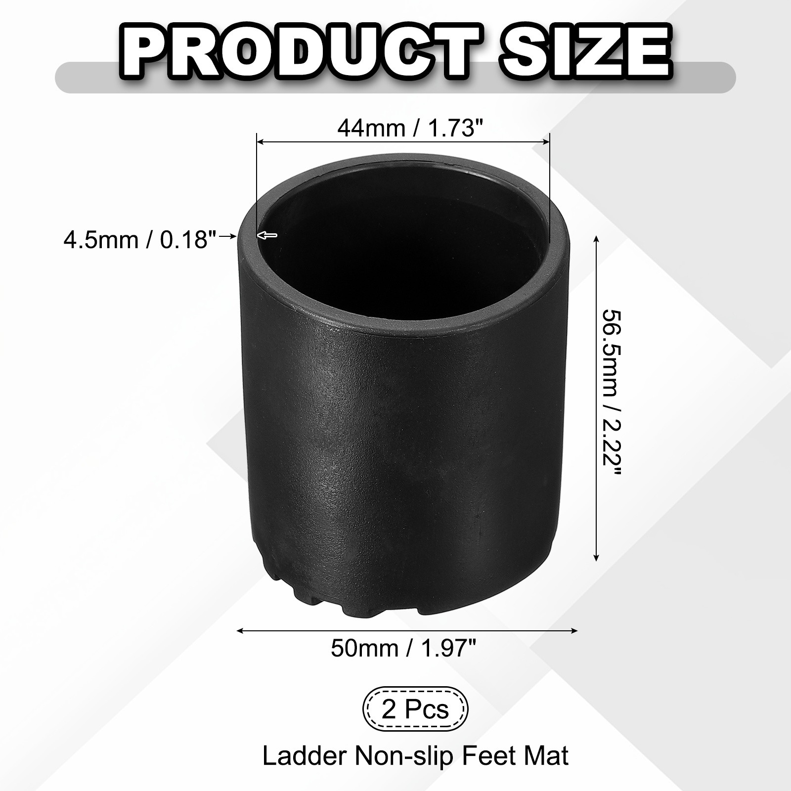 Ladder Non Slip Feet Mat (44mm ID) (2Pcs), Rubber Round Step Ladder Foot