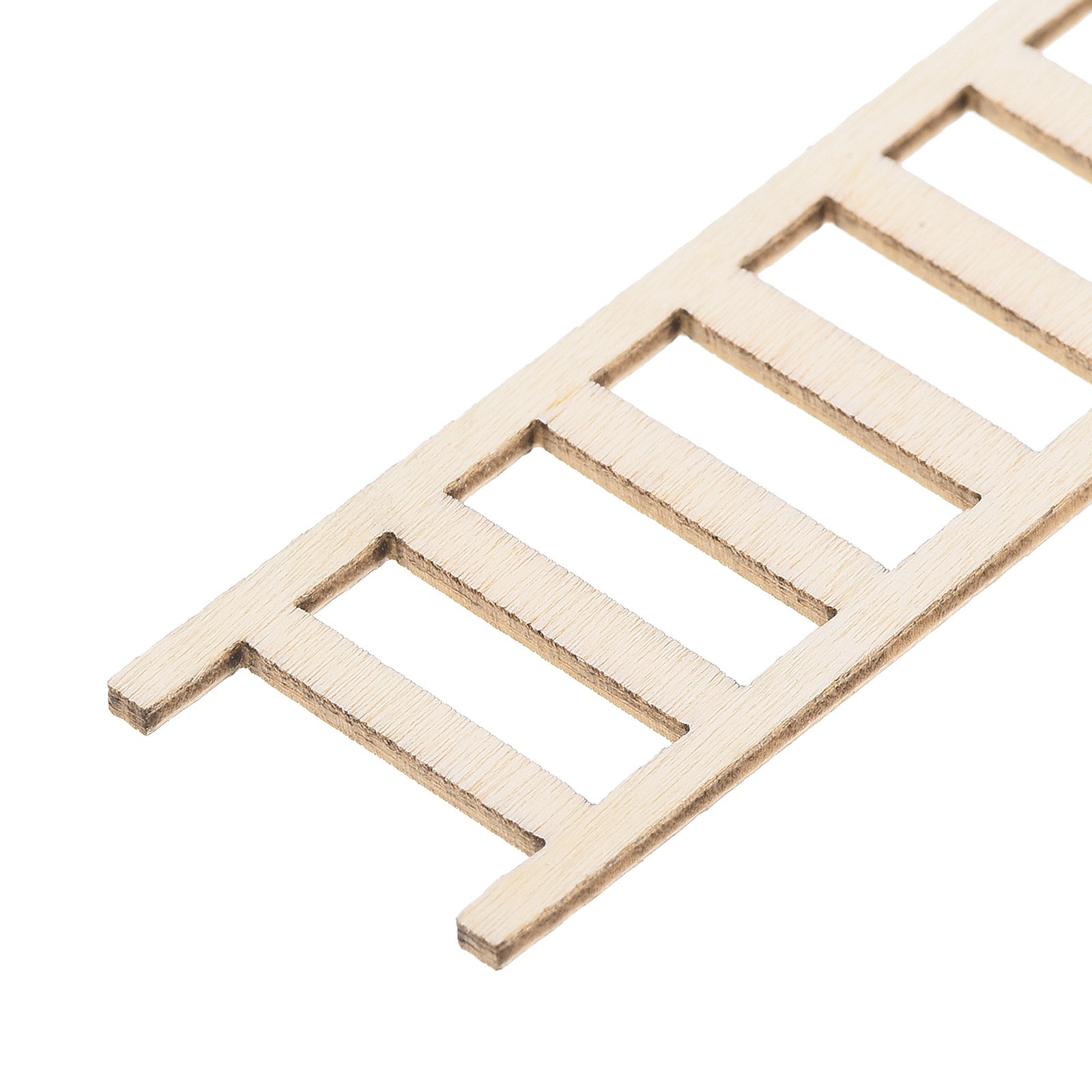 20Pcs 2.4″ Miniature Wooden Ladder Dollhouse Straight Ladders, Natural Color