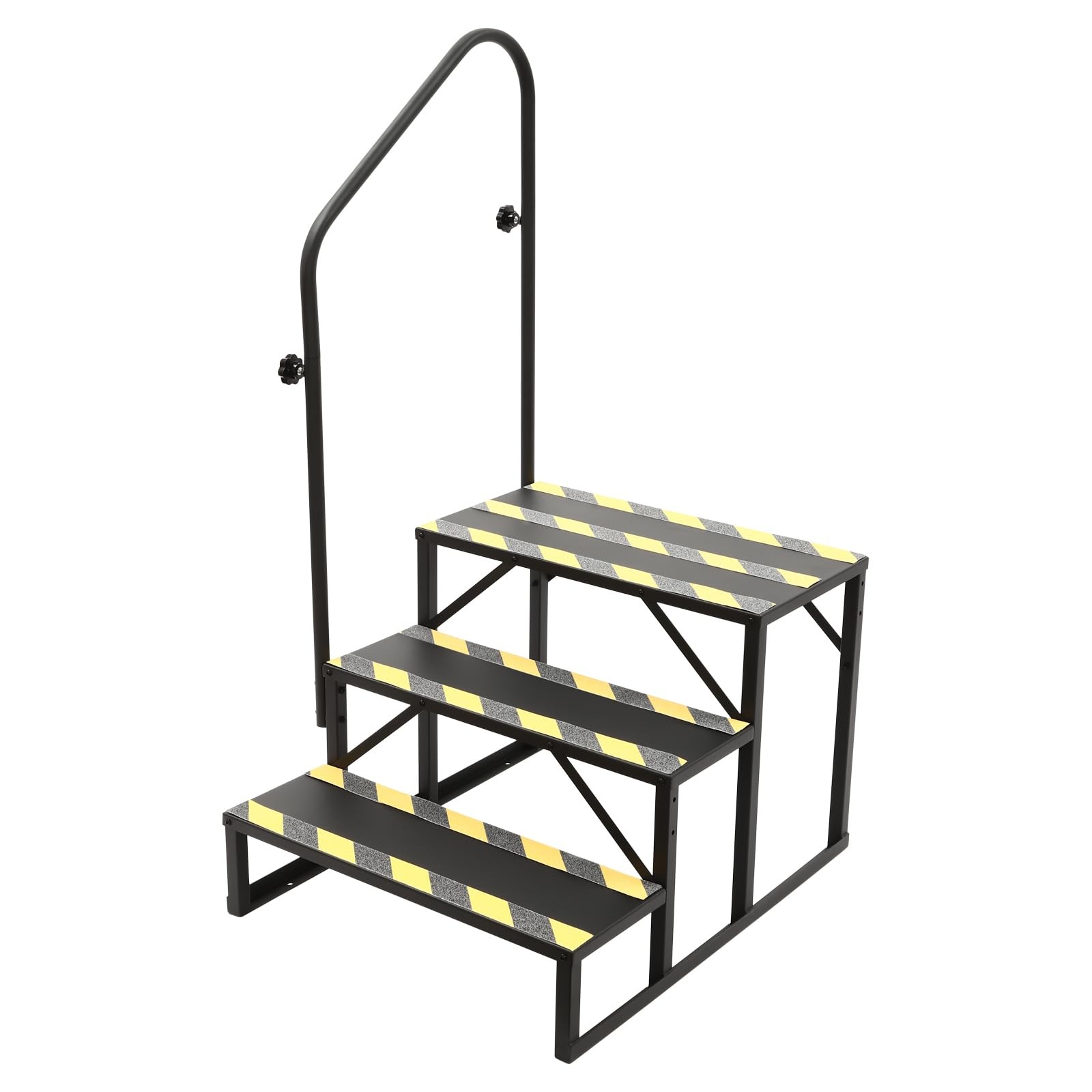3 Step Portable RV Stairs with Handrail Outdoor Hot Tub Spa Pool Step Ladder