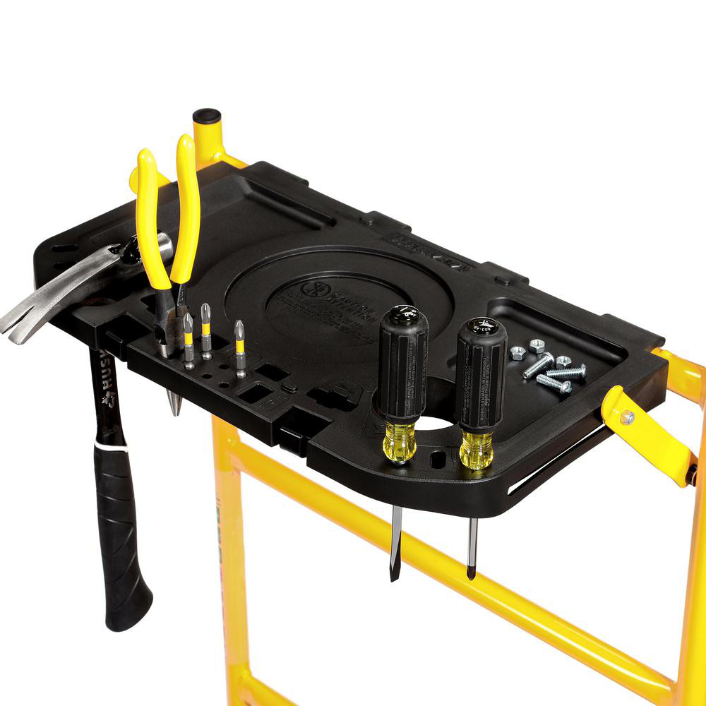 Mini Rolling Scaffold Indoor Steel Work Platform 4X4X2 Feet 500 Lbs Capacity