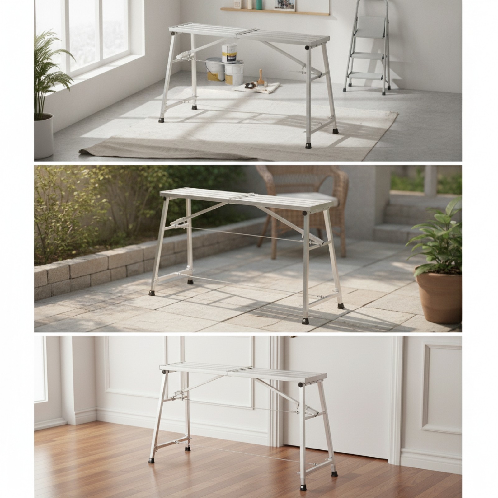 Portable Work Stage Aluminum-Alloy Scaffold with Carry Handles Foldable