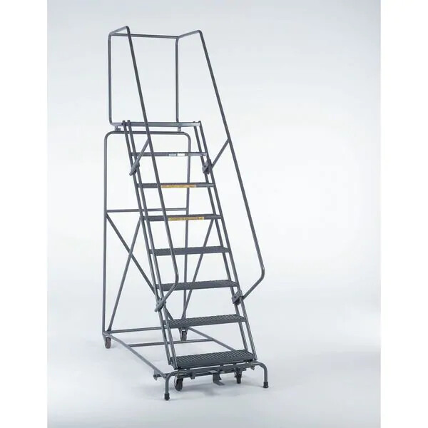 NEW! Ballymore 123 in H Steel Rolling Ladder, 9 Steps, 450 lb Load Cap!!