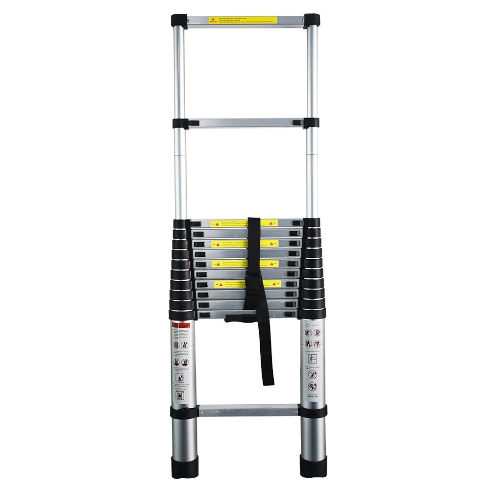 12.5ft Telescopic Step Ladder Aluminum Multi Purpose Extension Ladder Heavy Duty