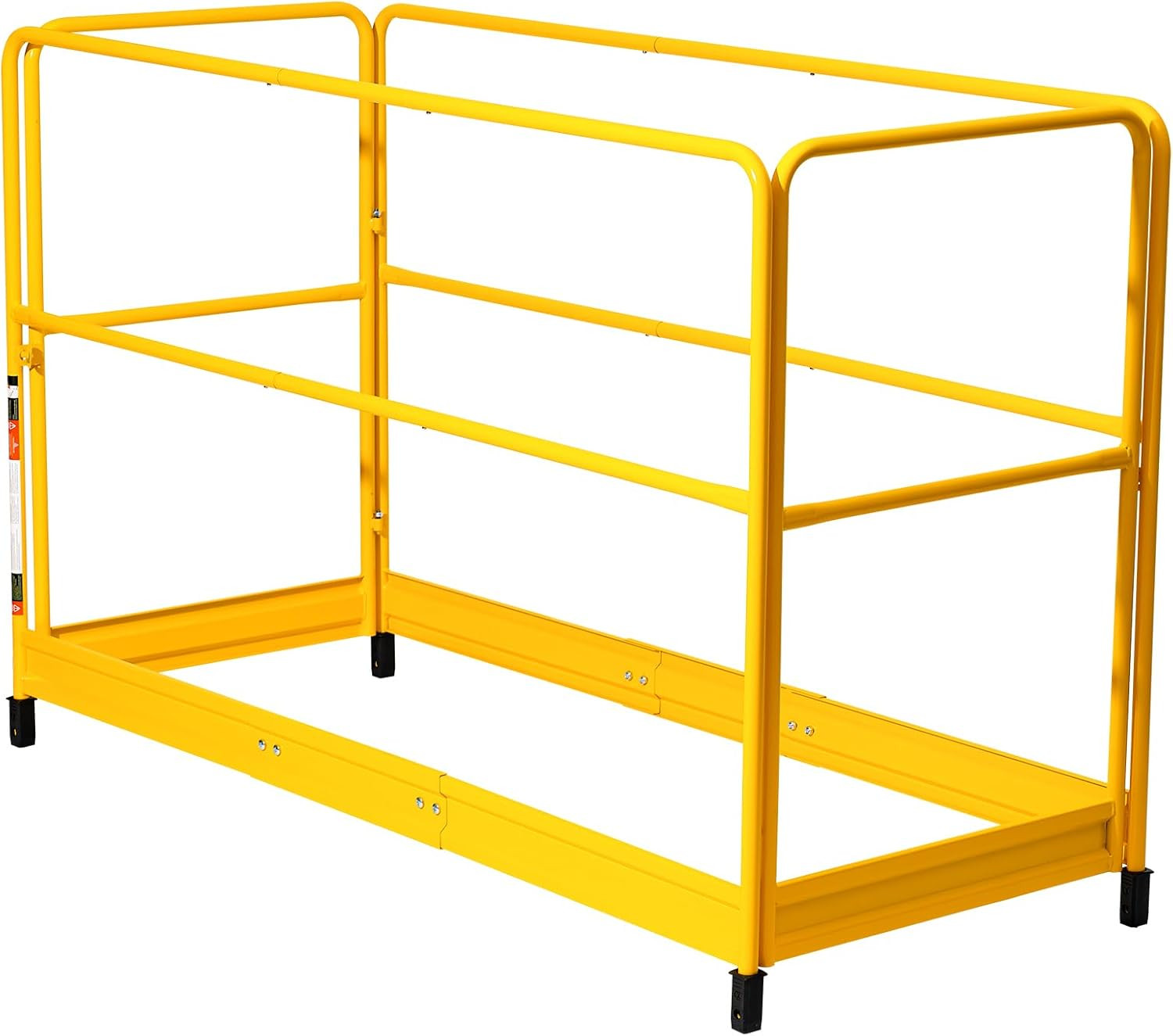 6ft Rustproof Carbon Steel Scaffold Guardrail, 55.4 lbs Load Capacity, Yellow