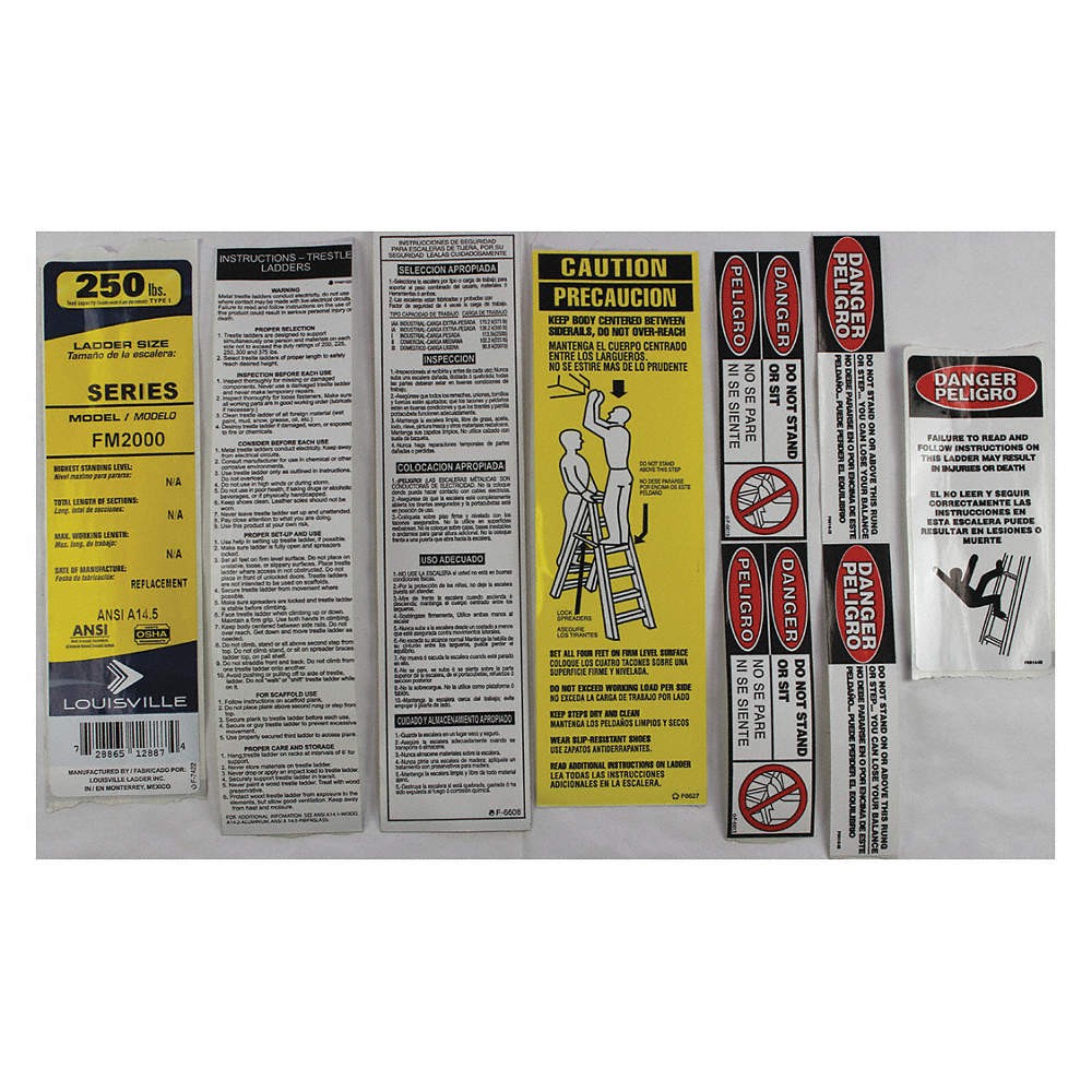 LOUISVILLE LADDER PK-FM2000 Label Kit 42DV67