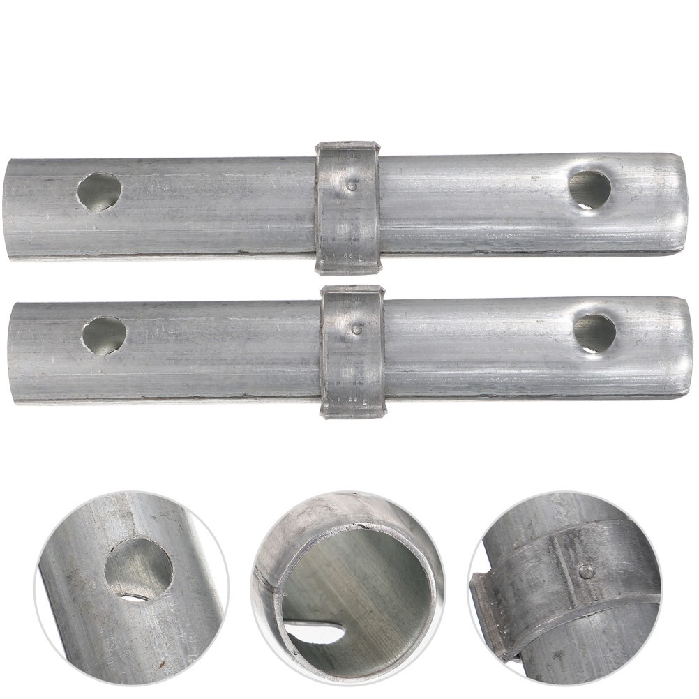 2Pcs Durable Scaffolding Coupling Pins with Collar Silver Iron Parts