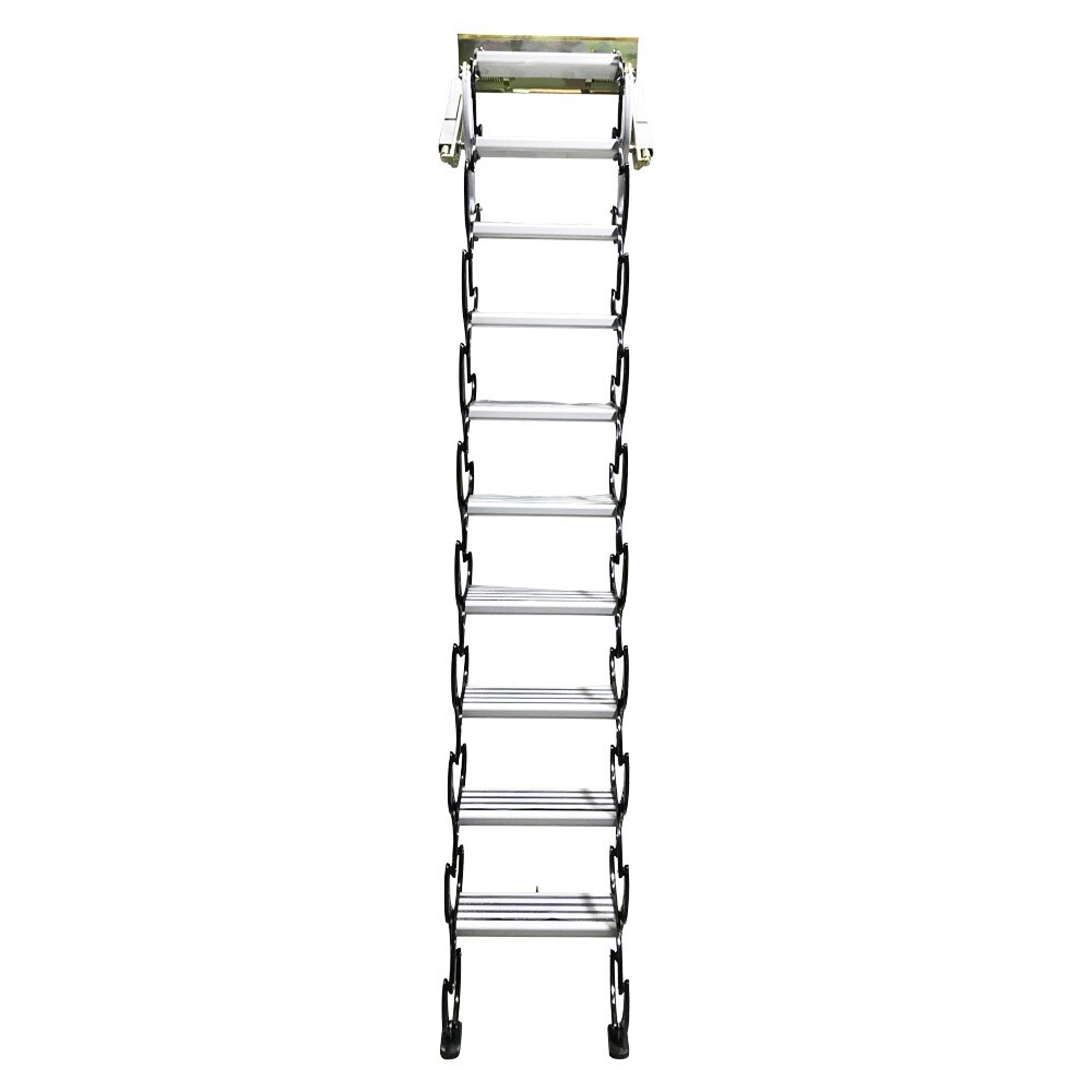 10+2 Steps Wall Mounted Folding Ladder Loft Stair Attic Folding Ladder Staircase