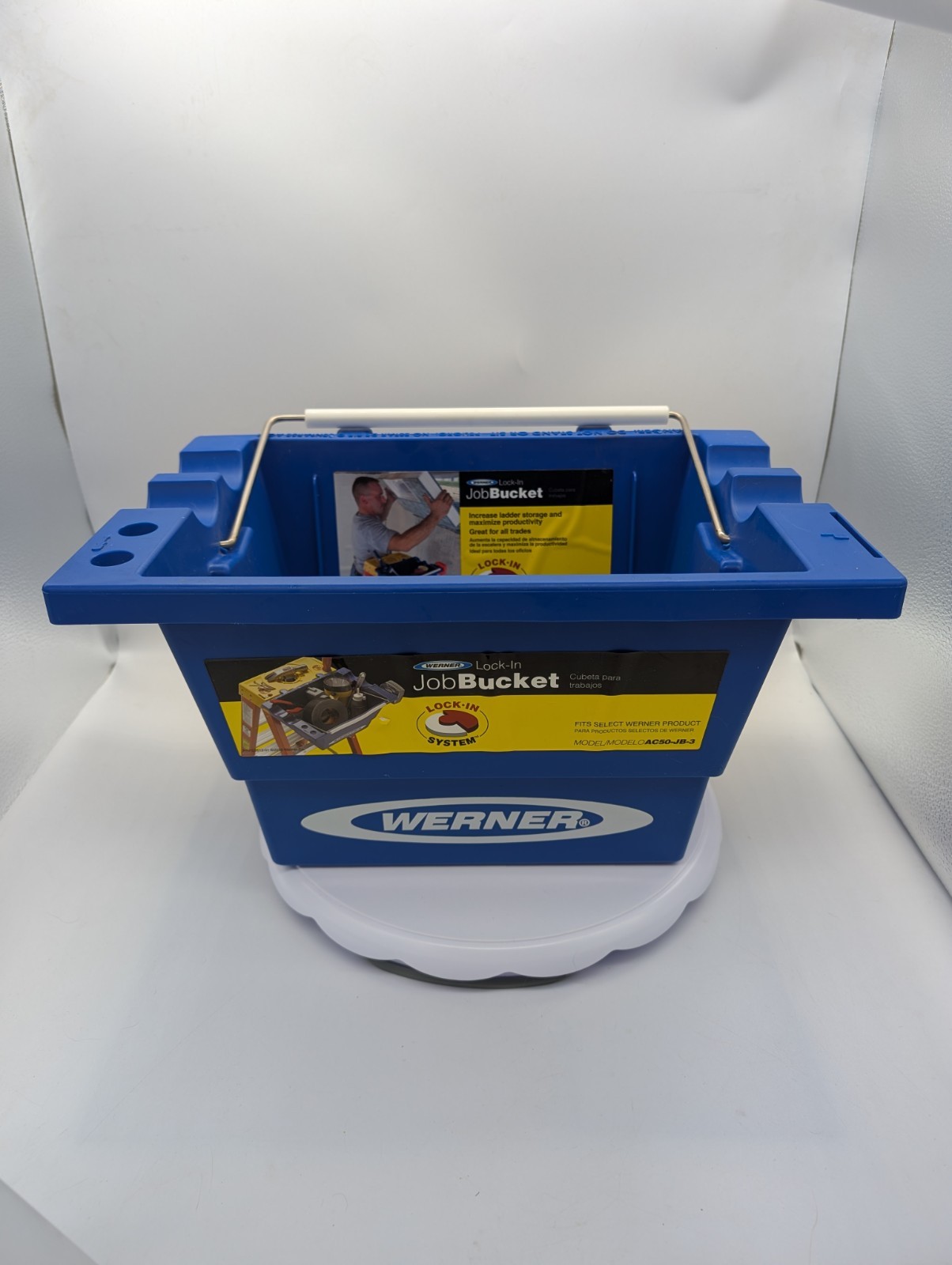Werner AC50-JB-3 Lock-In Job Bucket 25 lb Blue Plastic Ladder Accessory New