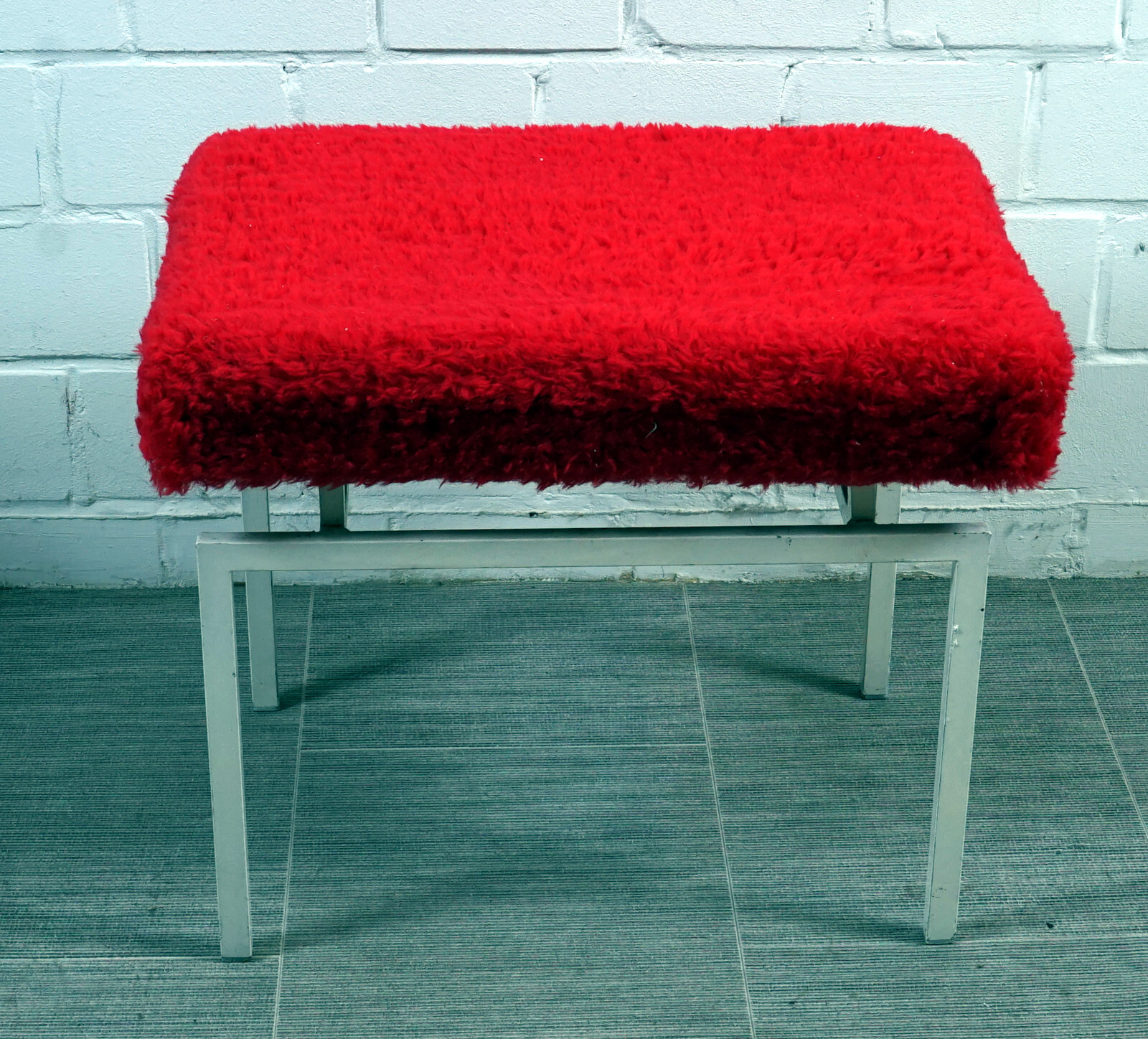 Rare COR Folding Stool Footstool Step Ladder Metal Fabric Vintage 1960s