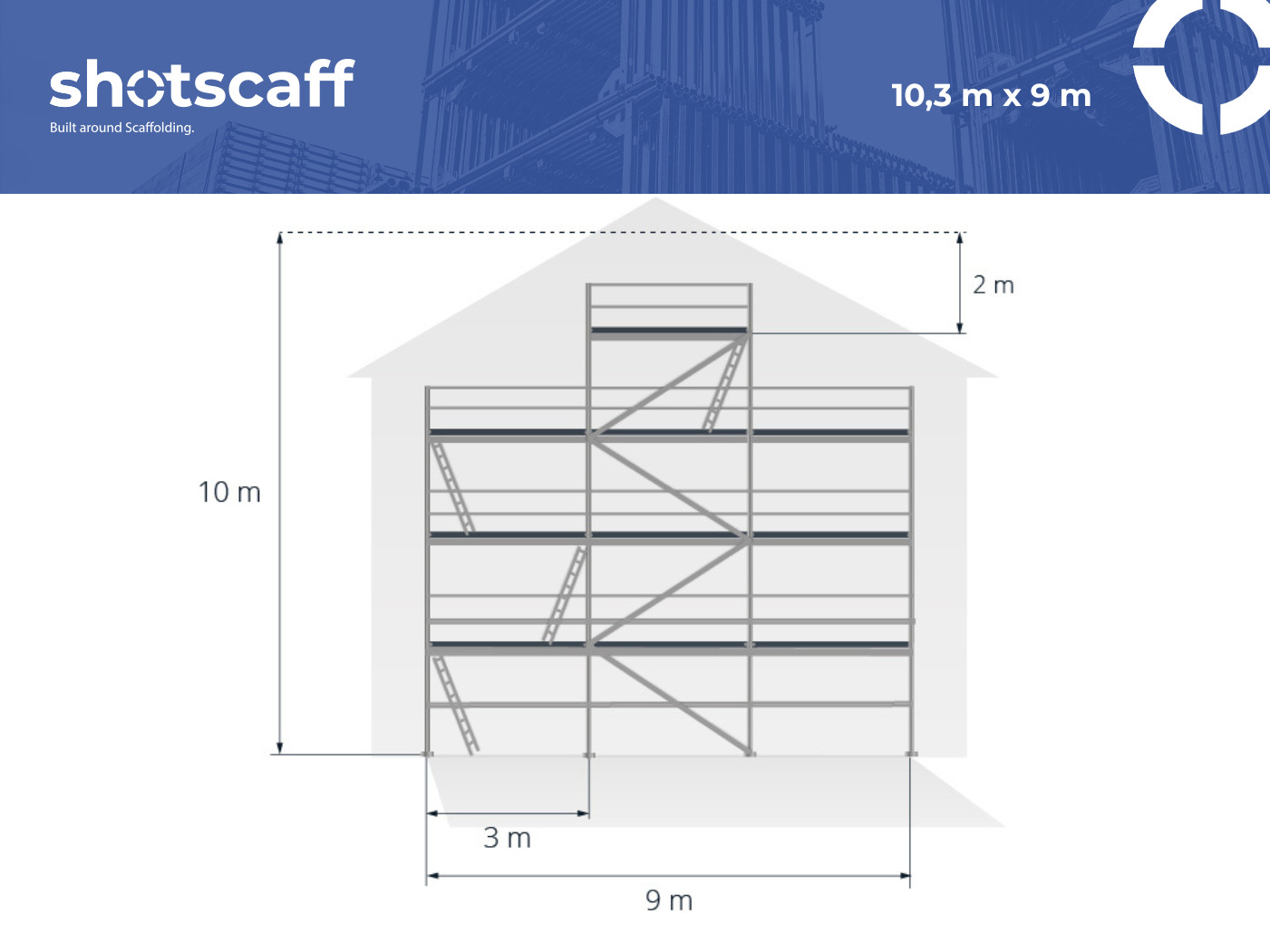 Top gable scaffolding aluminium 10 x 9 m scaff 74 gable wall shipping free Ge…