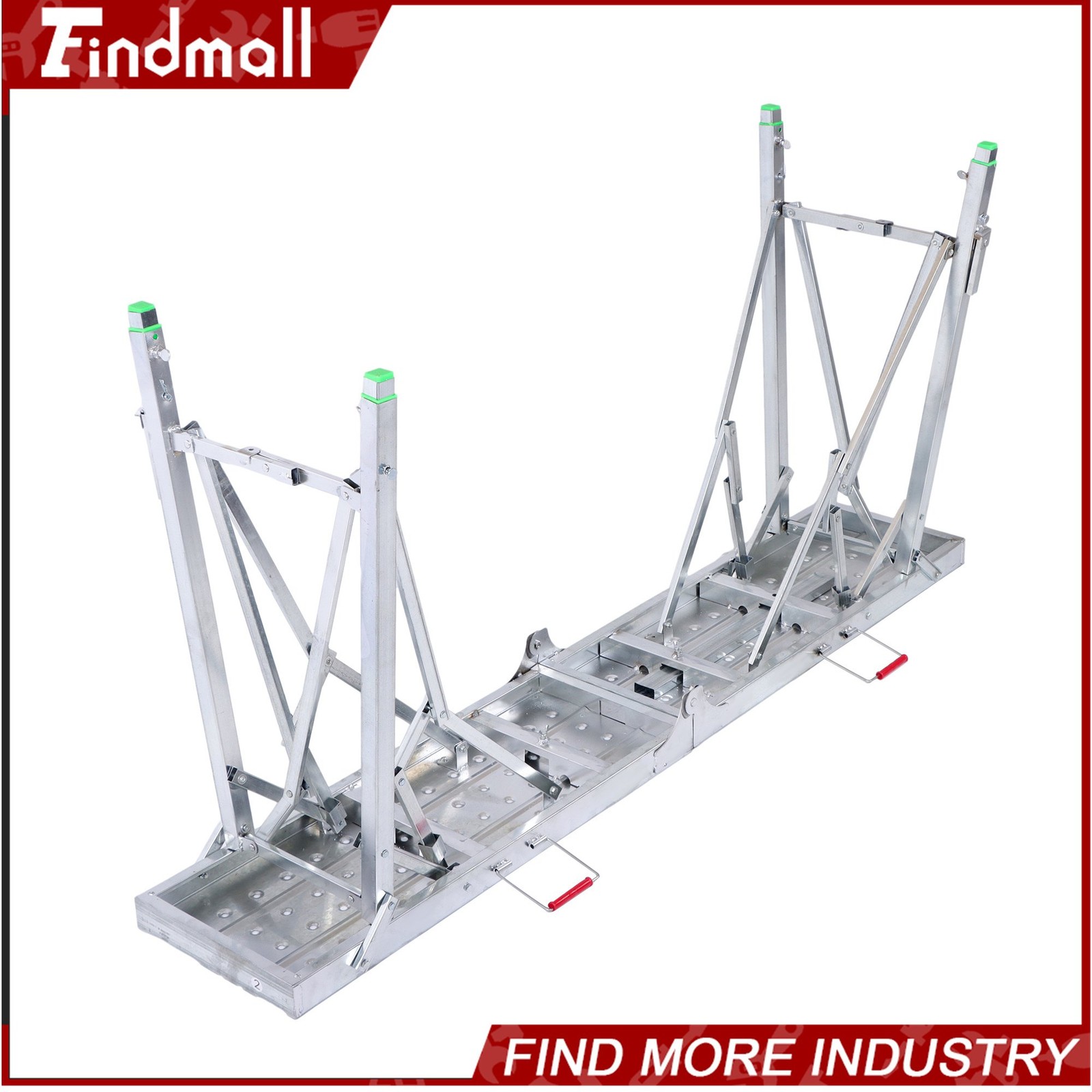 Findmall 1.6m Portable Scaffolding Adjustable Height Work Tower Ladder Stool