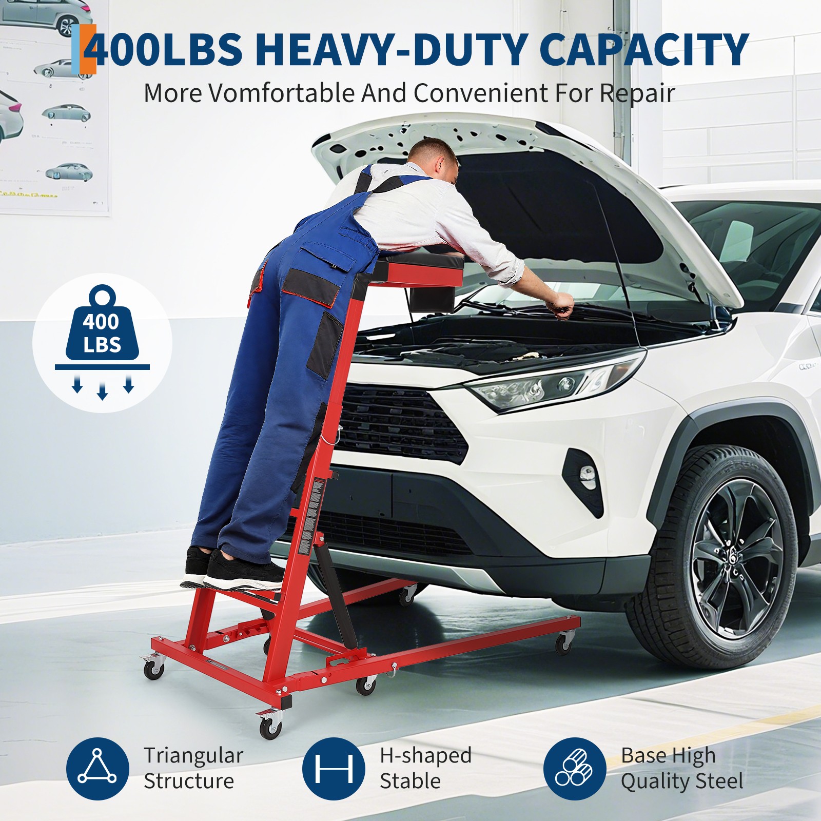 400-LBS Foldable Topside Automotive Engine Creeper