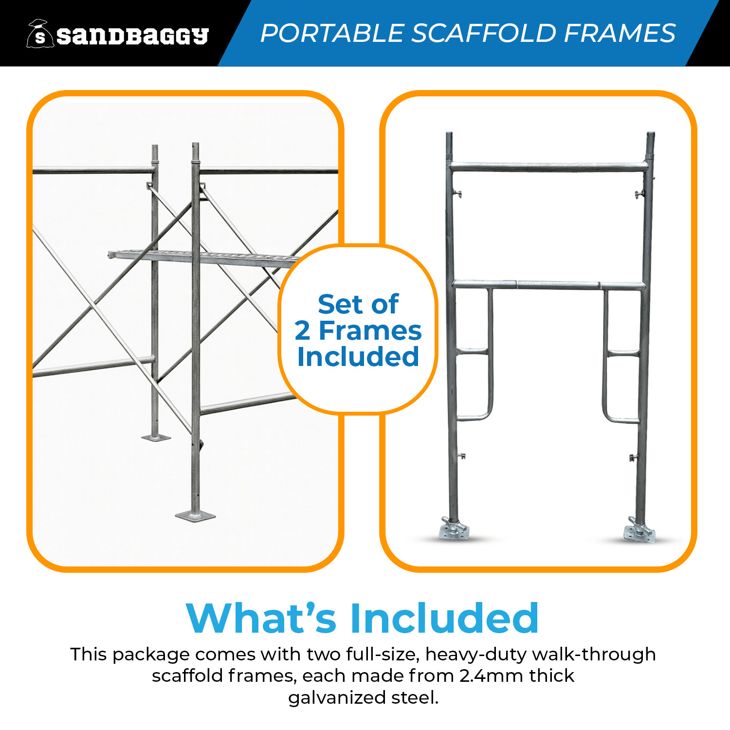 Portable Scaffold Frames for 6 ft. Small Tower Scaffold – Sandbaggy