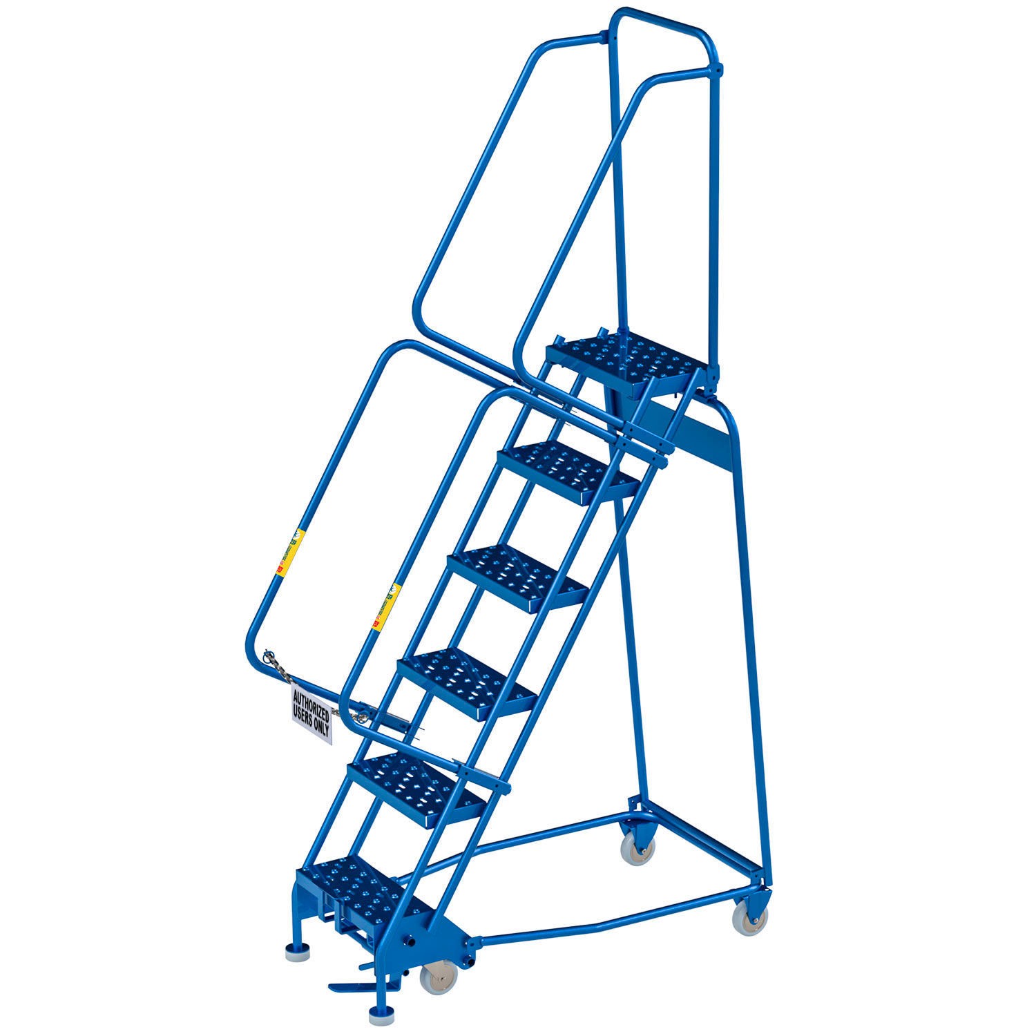 Global Industrial 6 Step Narrow Steel Rolling Ladder with 16″W Perforated Step