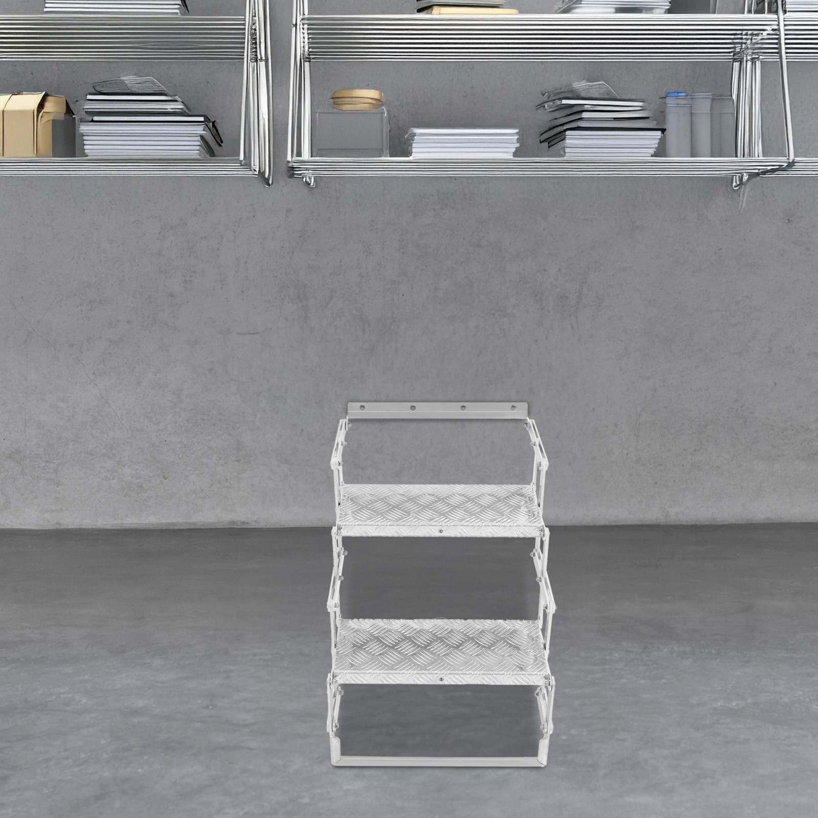 2 Steps RV/Camper Aluminum Alloy Scissor Stair Ladder Foldable Step Ladder