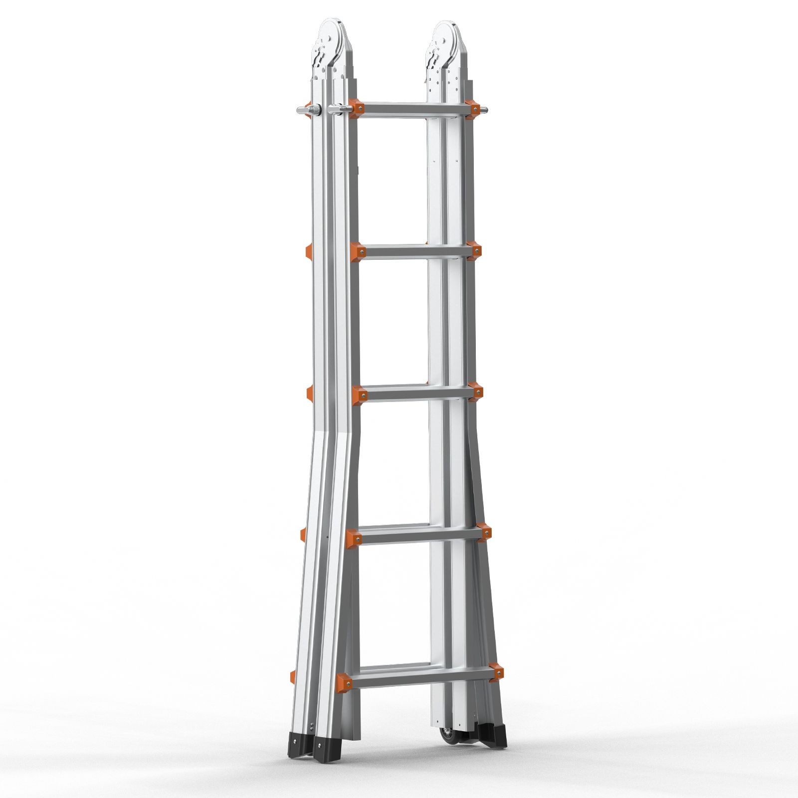 Telescoping Ladder A Frame, 20 FT Compact Aluminum Extension Ladder, Multi