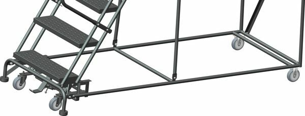 NEW! Ballymore 153 in H Steel Rolling Ladder, 12 Steps, 450 lb Load Cap!!