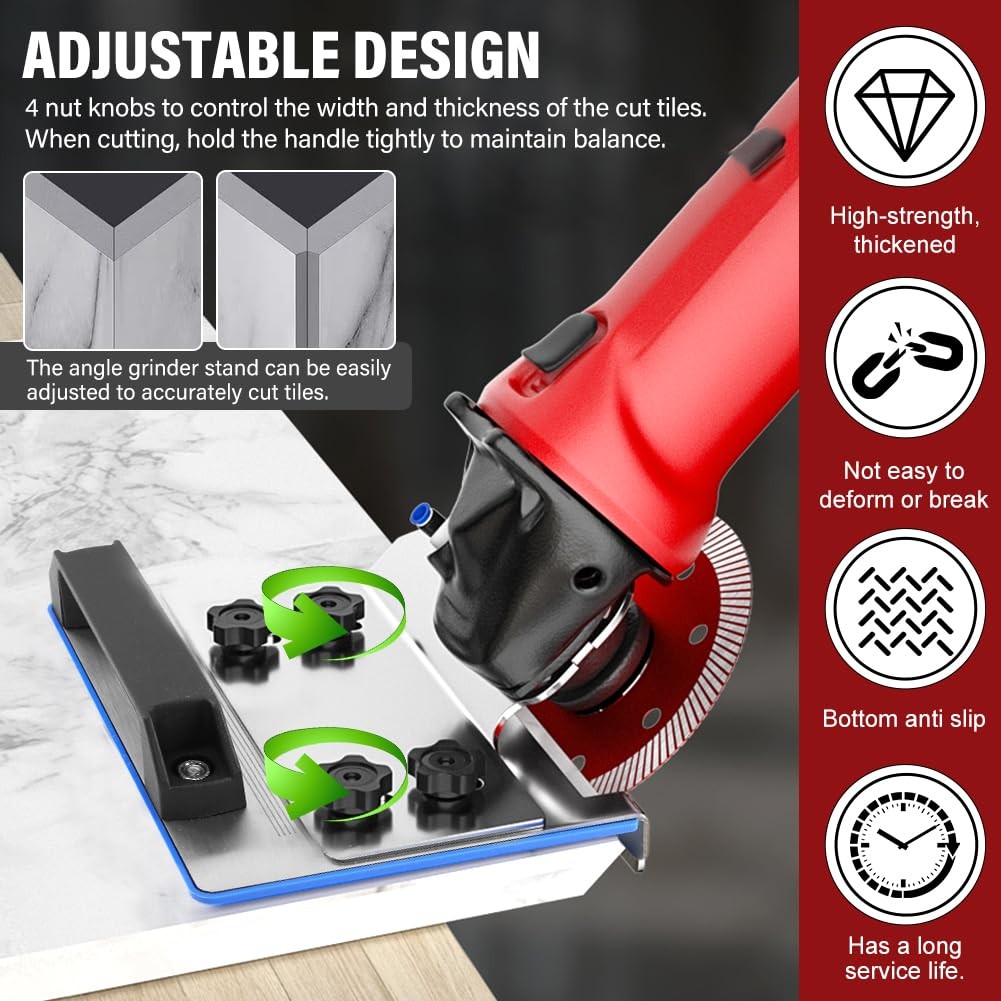 45 Degree Tile chamfering Tool Angle Grinder Stand for 45° As Shown