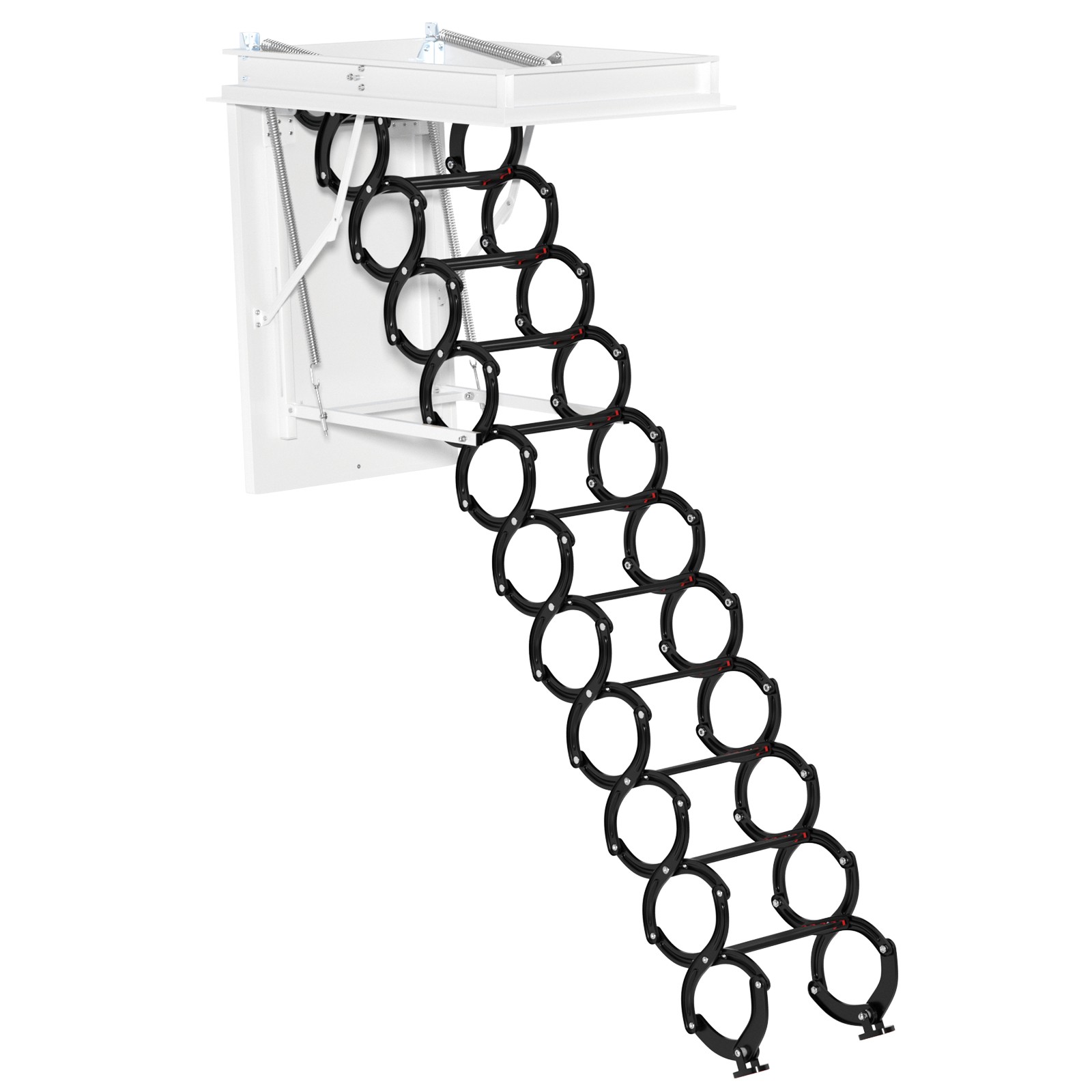 Upgraded 11 Steps 3m Loft Wall Folding Pulldown Attic Ceiling Ladder_39.4*27.6″
