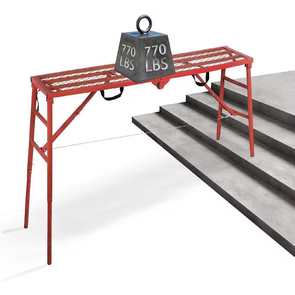 6 Ft. X 1.25 Ft. Alloy Steel Scaffolding Platform with 770 Lbs. Capacity, Adjust