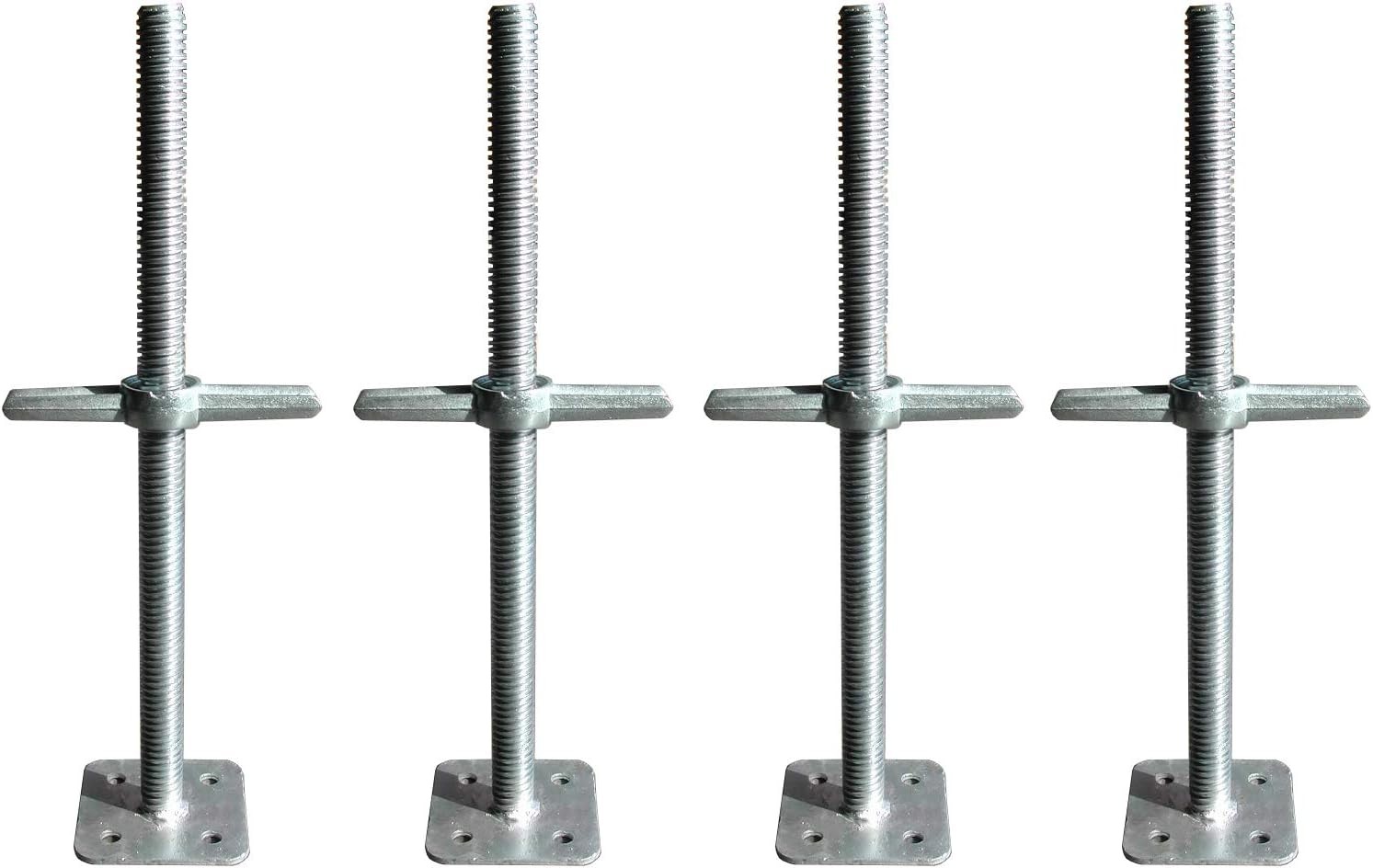 4 Solid Scaffold Screw Jack Galvanized 24 X 1-3/8 with A Large Wing Nut