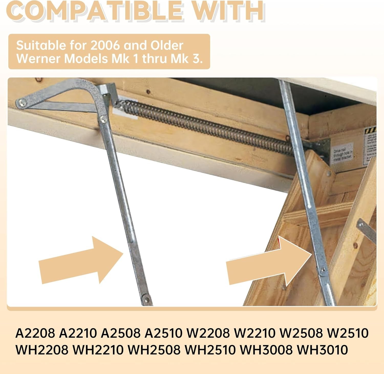 55-1 Attic Ladder Spreader Hinge Arms Compatible with 2006 and Older Werner M…