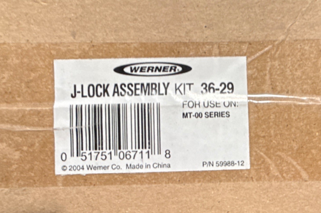 Werner J-Lock Assembly Kit 36-29 MT-00 Series Telescoping Ladders MPN 59988-12