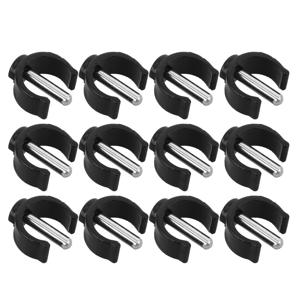 12Pcs Quick Install Black Metal C Clamps for Walking Cane Replacement and Repair