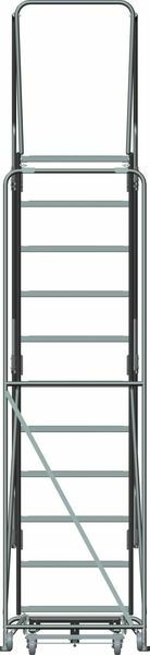 NEW! Ballymore 143 in H Steel Rolling Ladder, 11 Steps, 450 lb Load Cap!!
