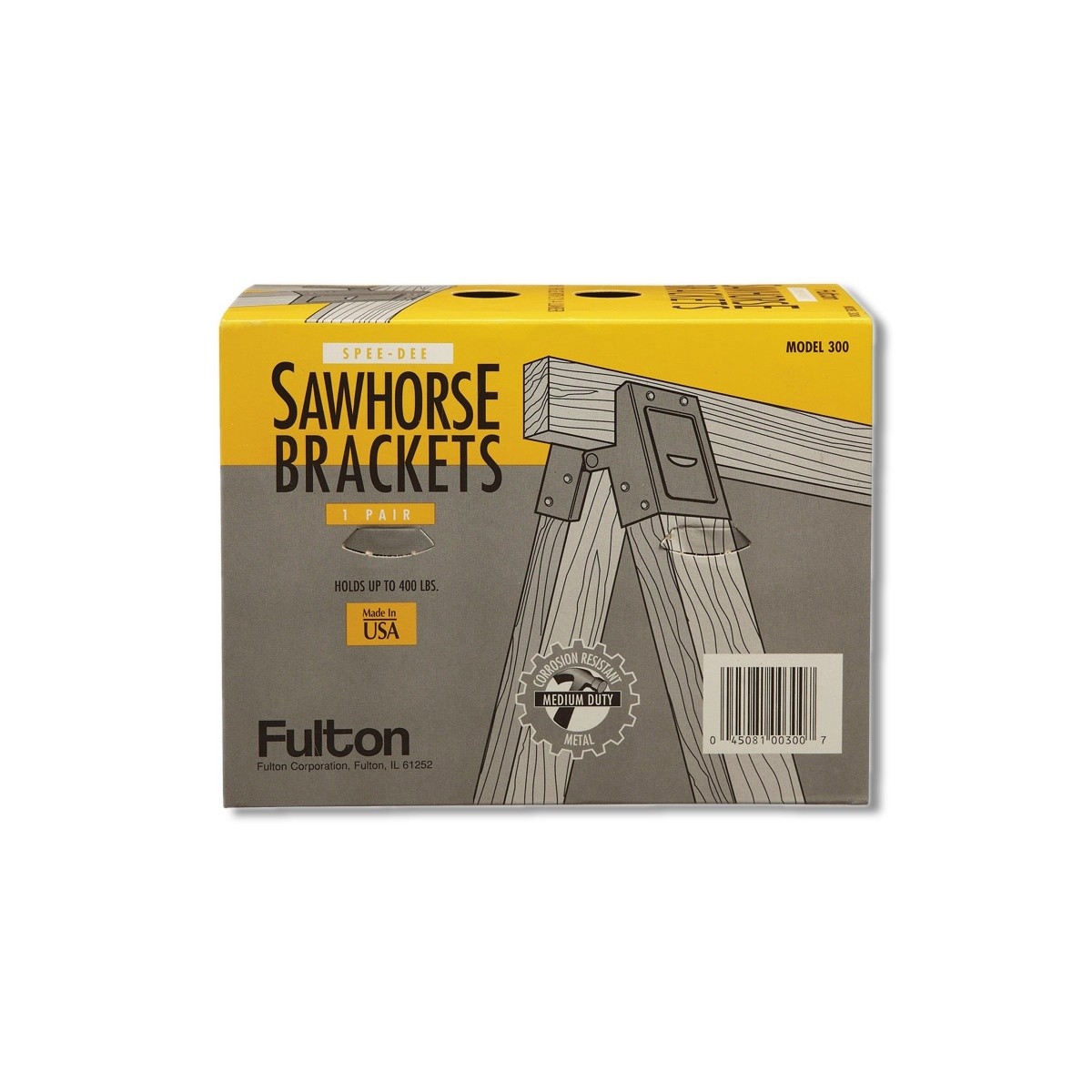 Fulton 2 in H X 4 in W Sawhorse Brackets 400 lb. cap. 1 pk 300SHB