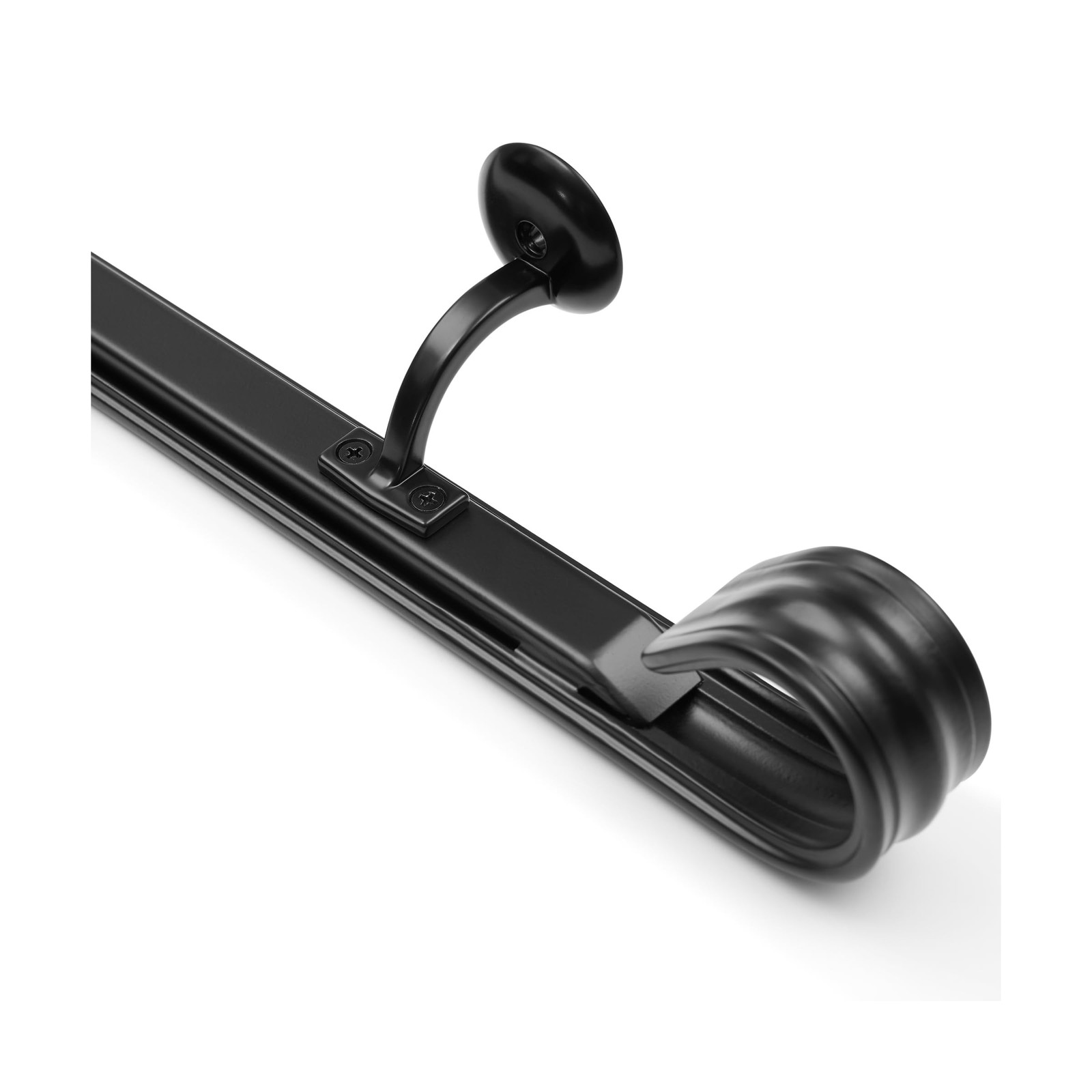 4 Ft Wrought Iron handrail Stair Rail Grab Bar Kit Matte Black Railing Stairc…