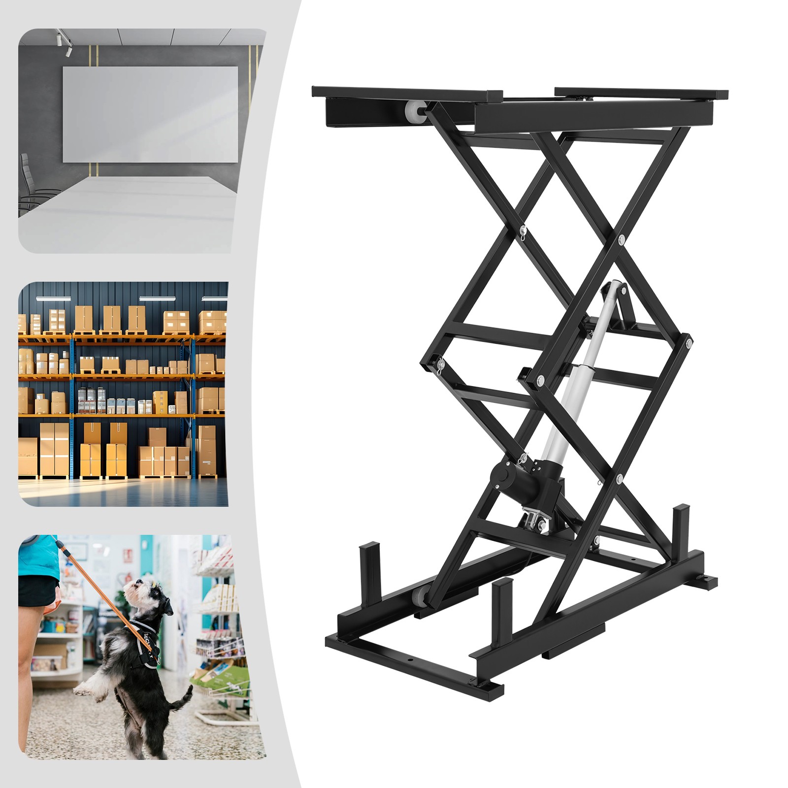 Electric Scissor Lift Table Hydraulic 140lbs Capacity Adjustable Height Foldable