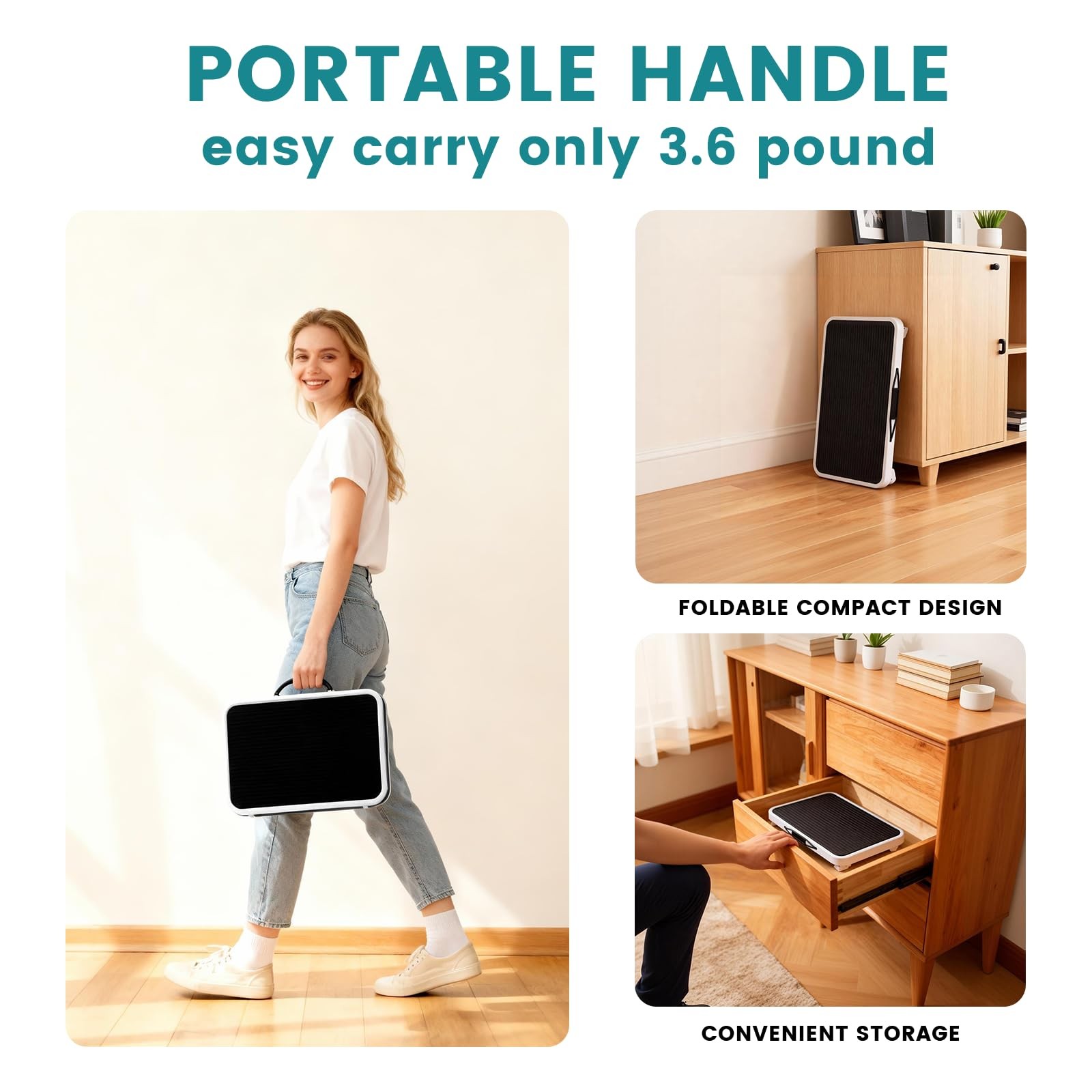 OLIXIS Foldable Step Stool 2 PCS with Pack of 2, Black Platform & White Feets
