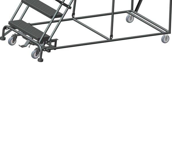 NEW! Ballymore 133in H Steel Rolling Ladder-10 Step Serrated-450lb Load Cap!!
