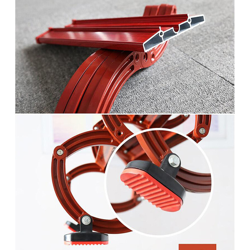 Attic Ceiling Ladder Red Loft Wall Ladder Stairs 9.8ft Ceiling Mounted 660Pounds