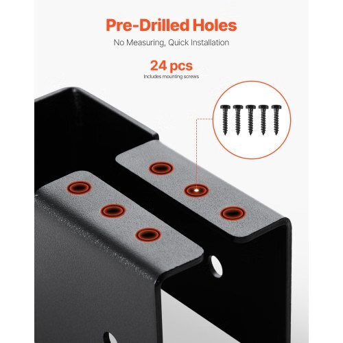 Concealed Joist Hanger, 2×4 Inch Outdoor Concealed-Flange Joist Bracket with Scr