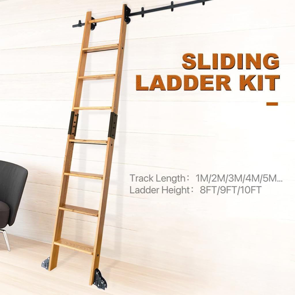 3.3FT Rolling Library Ladder Hardware Kit with 39″ Track and Connector
