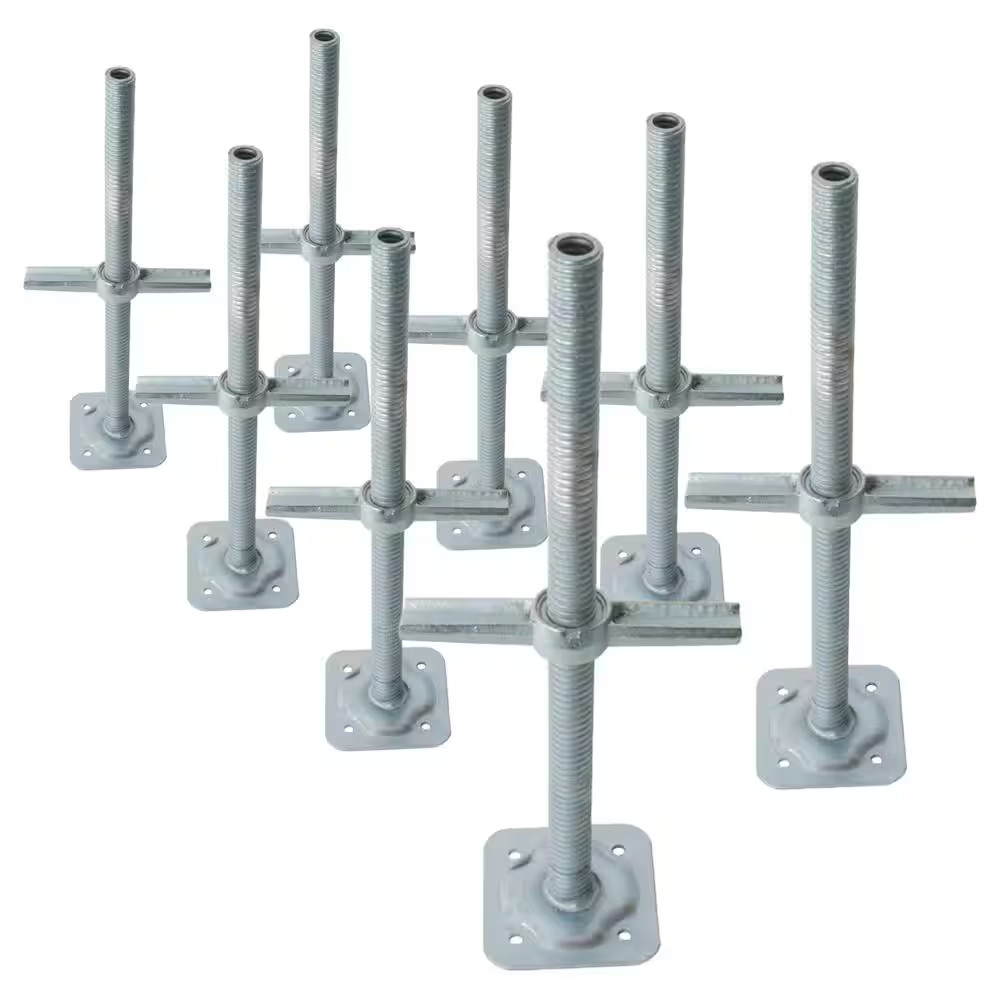 24-Inch Galvanized Steel Adjustable Leveling Jacks with Heavy-Duty Base Plate…