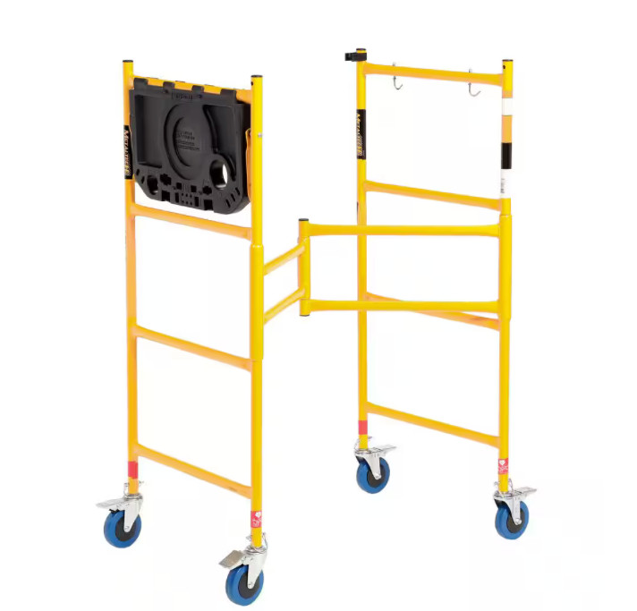 MetalTech Jobsite Series Baker Mini Scaffold Platform with Wheels Tool Shelf