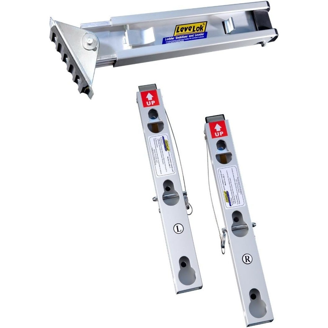 LeveLok LL-STB-2QC Ladder Leveler Stabilizer Kit with 2 Base Units and 1 Leveler