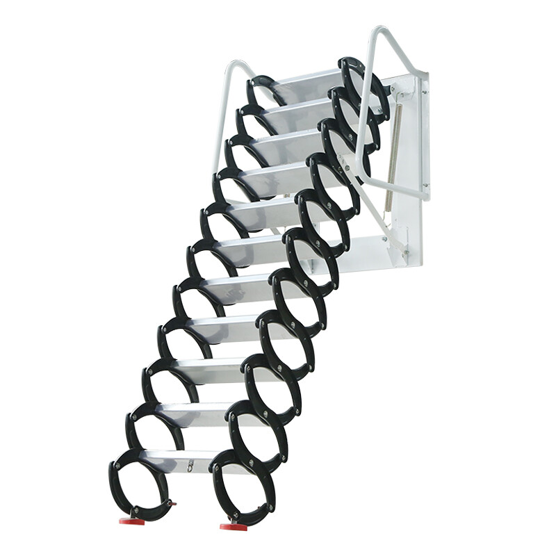 HeavyDuty Metal Loft Wall Ladder Stairs Attic PullDown Folding Ladder 10FT,Black