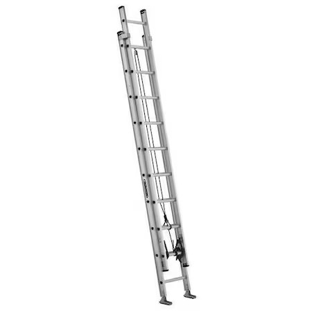 Louisville Ae2220 20 Ft Aluminum Extension Ladder, 300 Lb Load Capacity