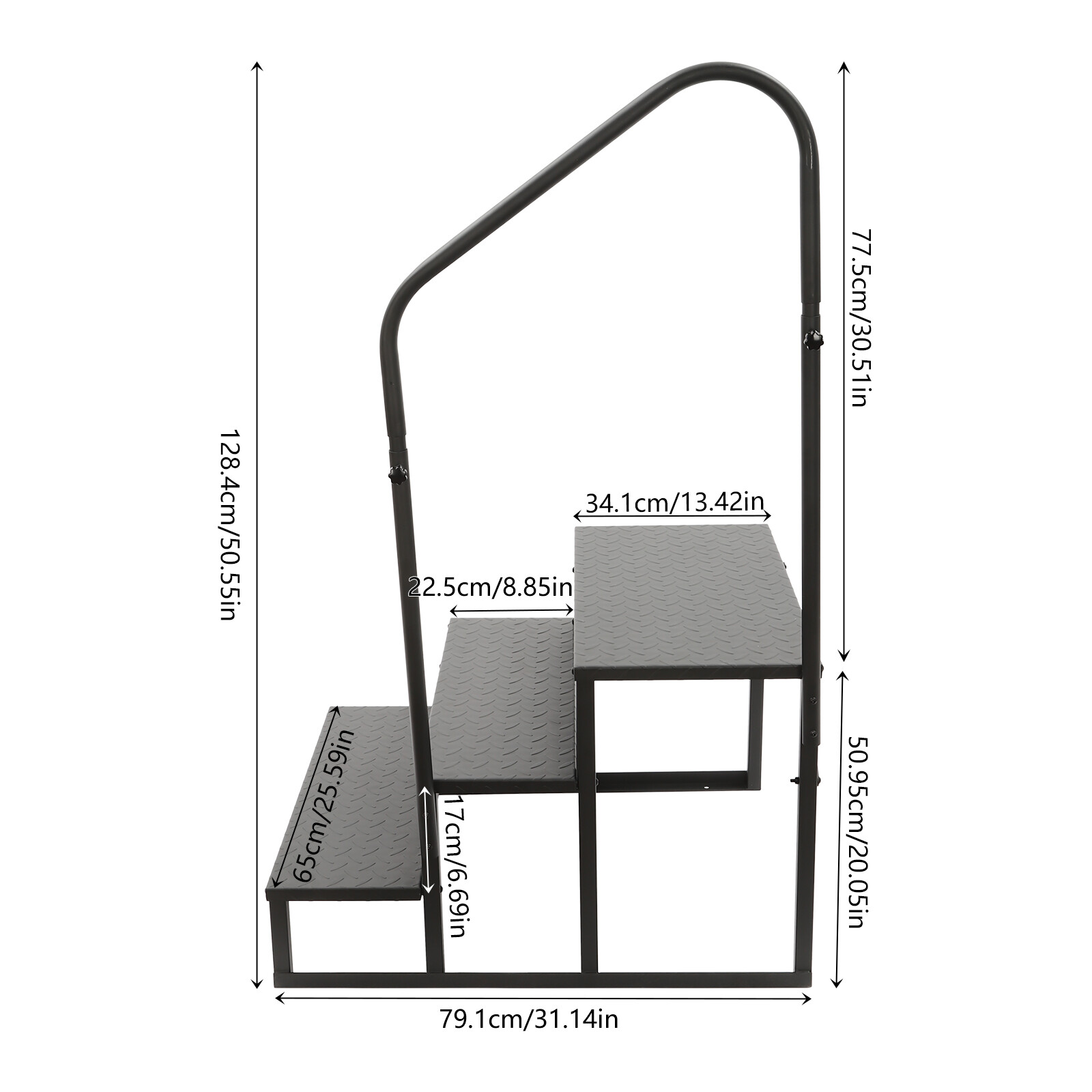 Portable Step Ladder W/ Handrails Swimming Pool Ladder Above Ground Home Decor