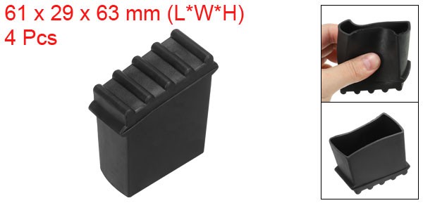 4Pcs Ladder Feet Mat Non-Slip Rubber Ladder Cover Accessory Replacement Black