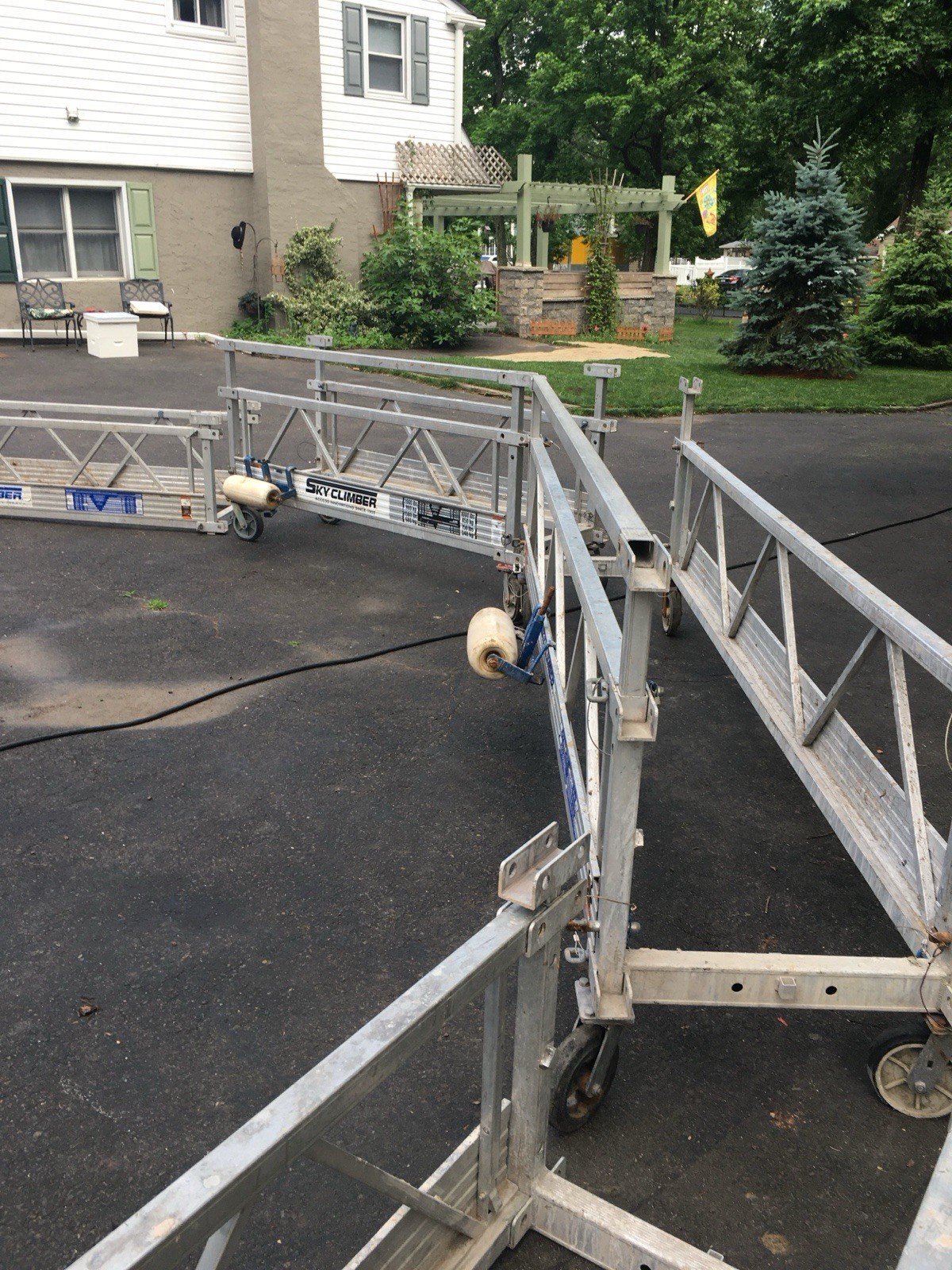 Sky Climber Scaffold Tower Aluminum Rolling Sections w/ Casters, Cables & Clamps