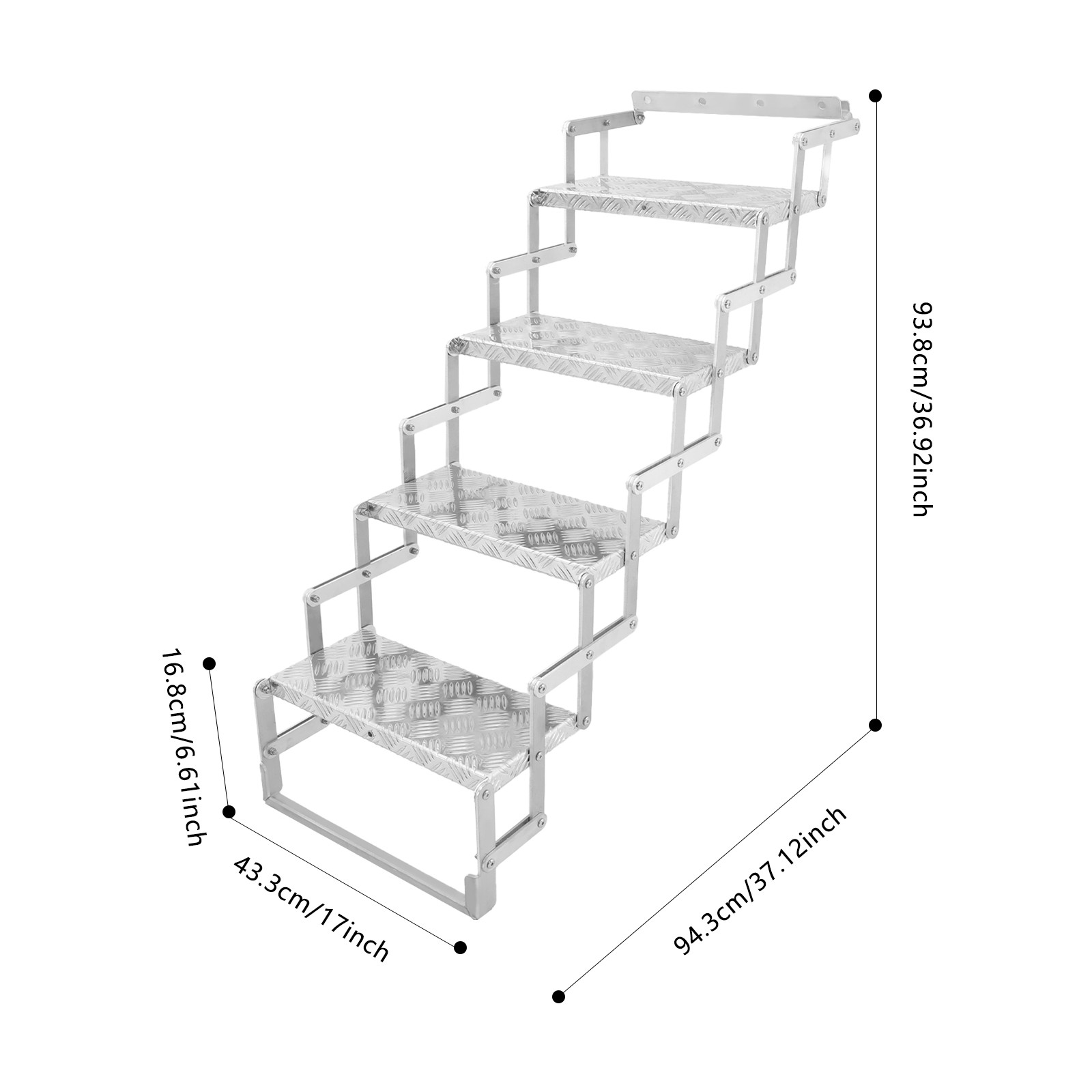 4-step Foldable Ladder Aluminum Alloy Scissor Stairs 110kg Load-bearing Capacity