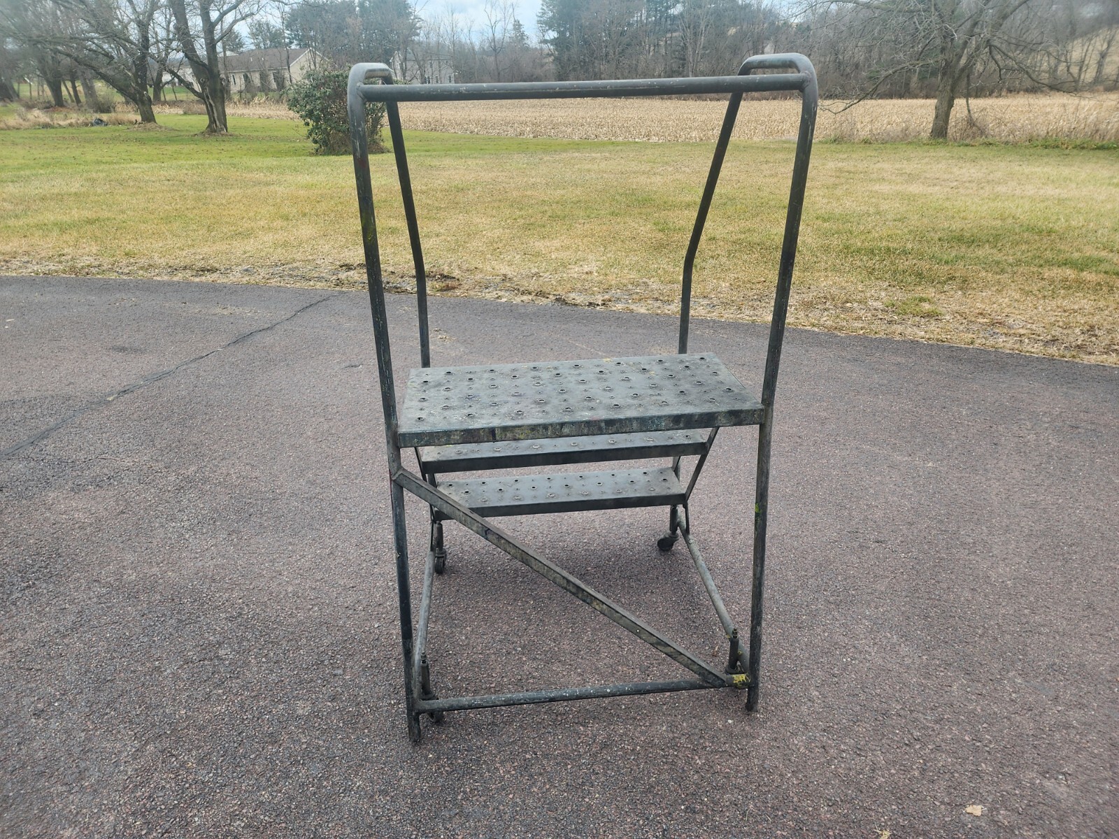 3 Step Rolling Metal Warehouse Ladder/Steps