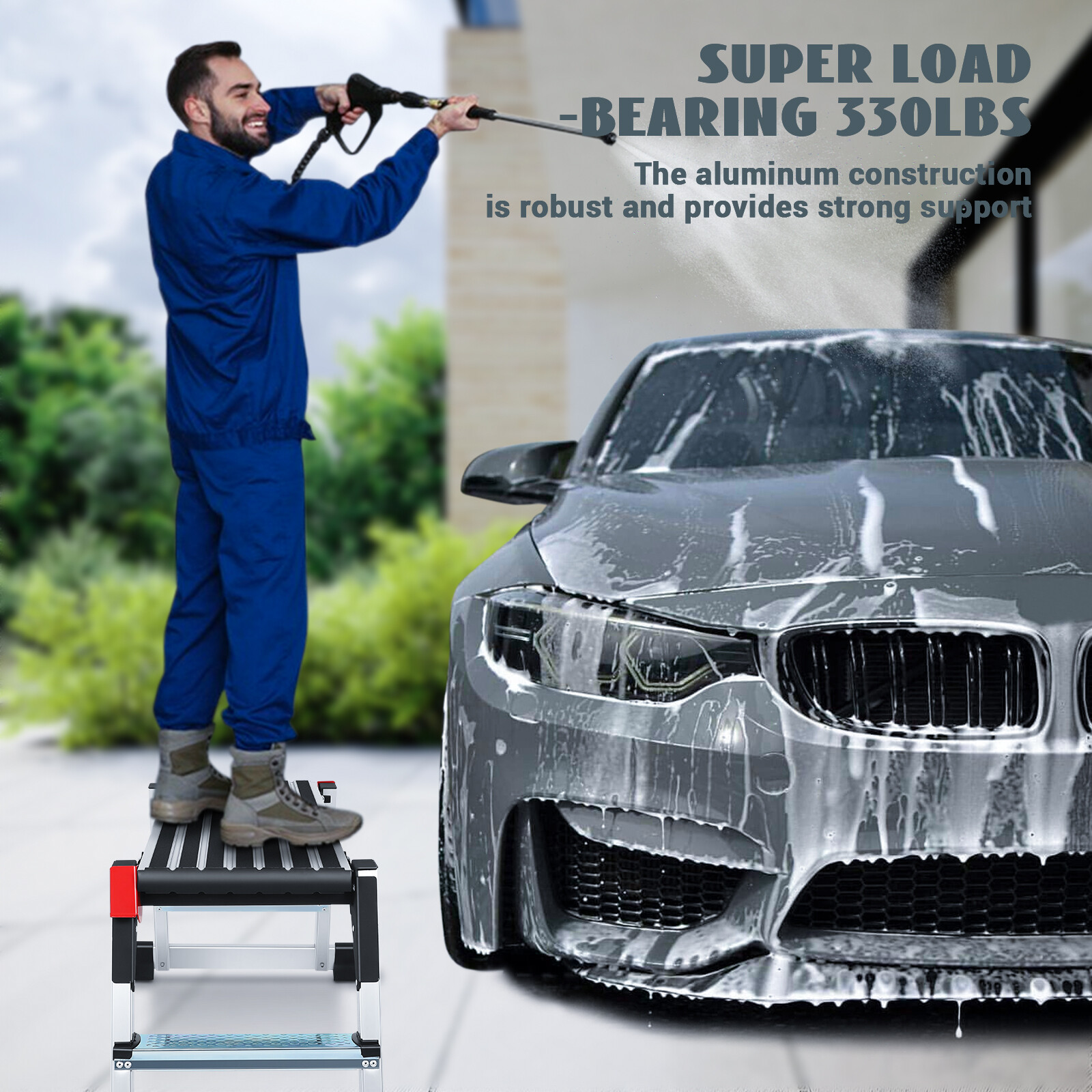 Working Platform Ladder Aluminum with Safety Lock 330 Above LBS Capacity